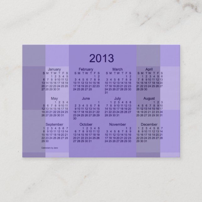Fick- visitkortmall för kalender 2013 visitkort (Framsida)