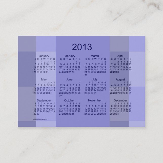 Fick- visitkortmall för kalender 2013 visitkort (Framsida)