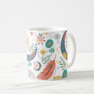Fickan full av glänsande himmelskt boho-mugg kaffemugg
