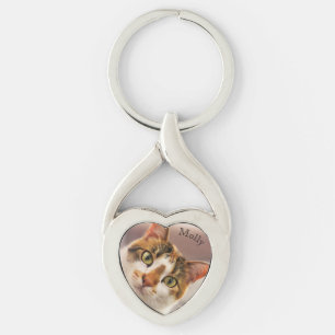 Fickficka Paw Twisted Heart Silverfärgad Nyckelring