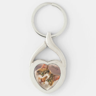 Fickficka Paw Twisted Heart Silverfärgad Nyckelring