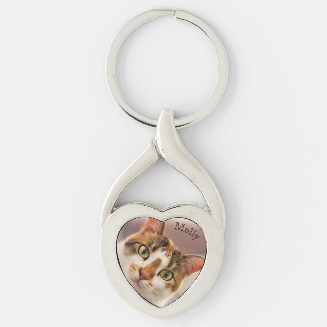 Fickficka Paw Twisted Heart Silverfärgad Nyckelring (Framsidan)