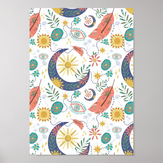 Fickfull av glimmer - Celestial Boho konsttryck Poster (Framsidan)