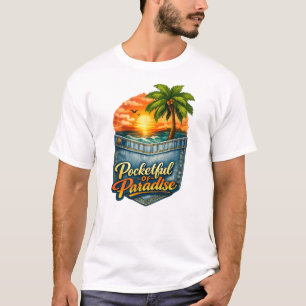 Fickfullt Paradis–Tropisk Solnedgång Basic T-Shirt