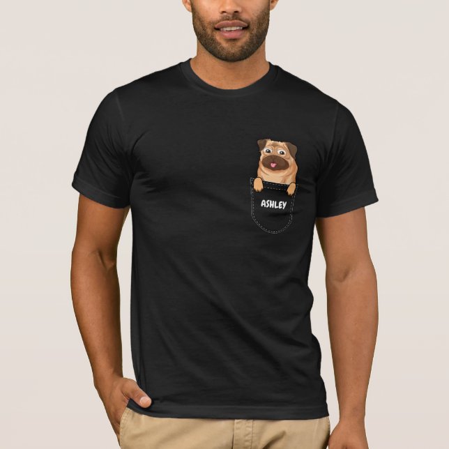 Fickpug hundvalp söt hund t shirt (Framsida)