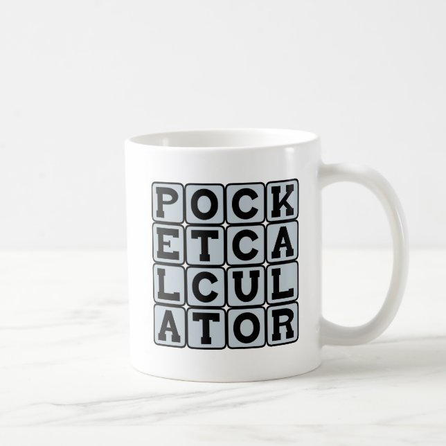 Fickräknare, matematikverktyg kaffemugg (Höger)