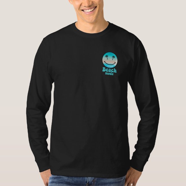 Fickstrandsläge Leende Ansikte Sommar Glad Leende  T Shirt (Framsida)