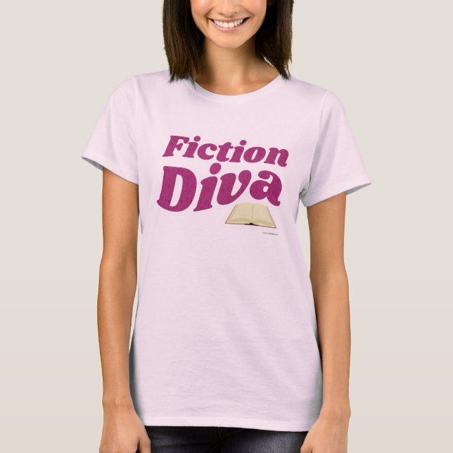 Fiction Diva Sassy Author Design Slogan T Shirt (Framsida)