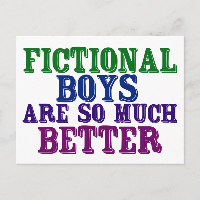 Fictional Boys från bokmask är så mycket bättre Vykort (Framsida)