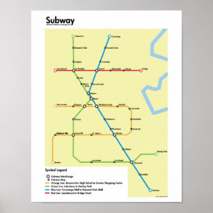 (Fictional) karta för Waterloo regiontunnelbanan, Poster