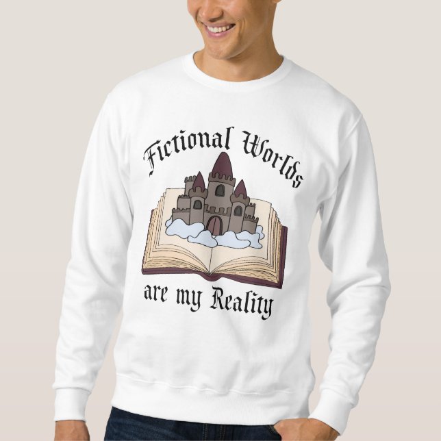 Fictional Ord är min Bok Älskare-citat Lång Ärmad Tröja (Framsida)