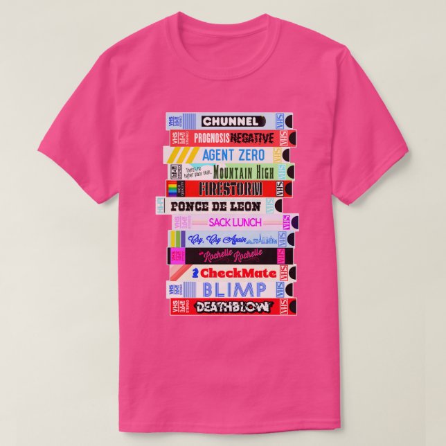 Fictional Seinfeld VHS Stack T Shirt (Design framsida)