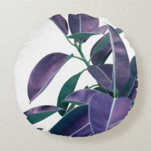  Ficus Elastica Violet Grönt Glam #1 #tropical  Rund Kudde