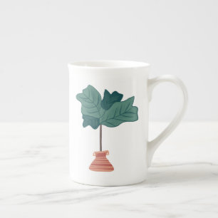Fiddelträdsplanta Illustration Husgrönska Benporslin Mugg