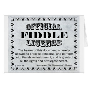 Fiddle-licens Hälsningskort