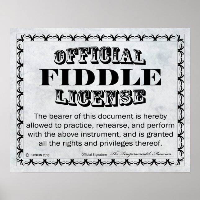 Fiddle-licens Poster (Framsidan)