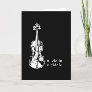 Fiddle Not Violin Bluegräs Land Music Gift Kort