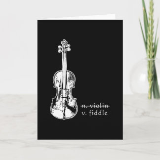 Fiddle Not Violin Bluegräs Land Music Gift Kort