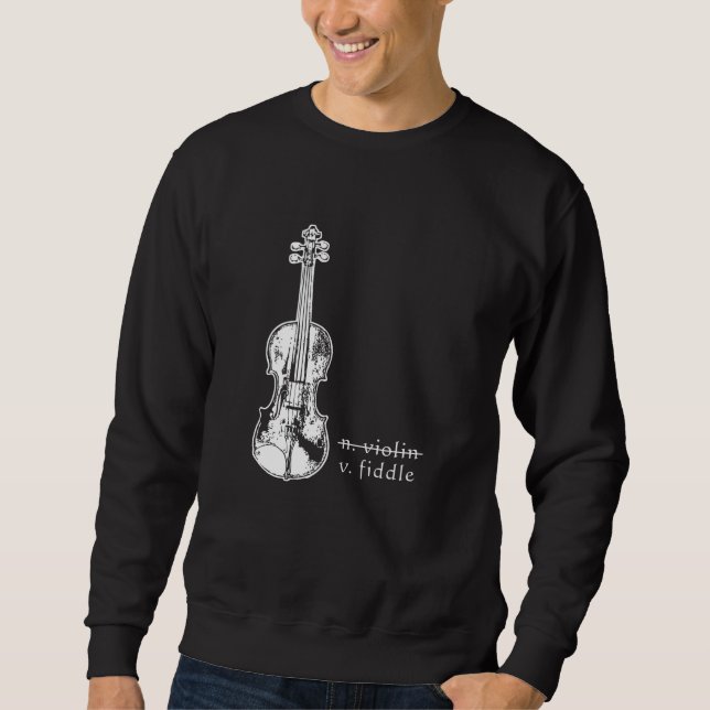Fiddle Not Violin Bluegräs Land Music Gift Lång Ärmad Tröja (Framsida)