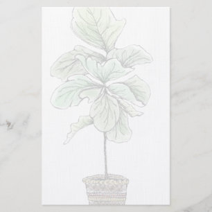 Fiddleleaf Fig Illustrated Blank Brevpapper
