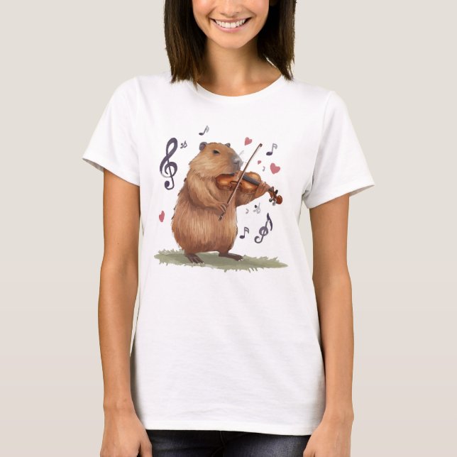 fiddler capybara t shirt (Framsida)