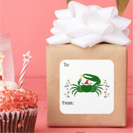 Fiddler Crab Gift Tags Fyrkantigt Klistermärke