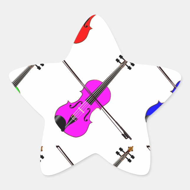 Fiddles Stjärnformat Klistermärke (Framsida)