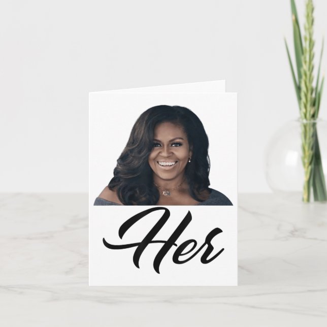 Fiddlesticks Tees Womens Her Michelle Obama - Blue Kort (Framsida)