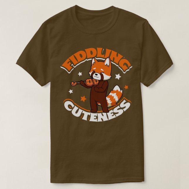 Fiddling cuteness Red panda on violin T Shirt (Design framsida)