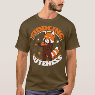 Fiddling cuteness Red panda on violin T Shirt