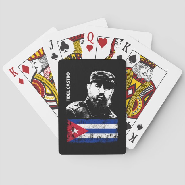 Fidel Castro Cuba Revolution Cuban Flagga Casinokort (Baksidan)