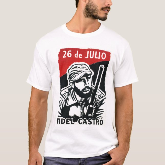 Fidel Castro Cuban Revolution Movement Propaganda T Shirt (Framsida)