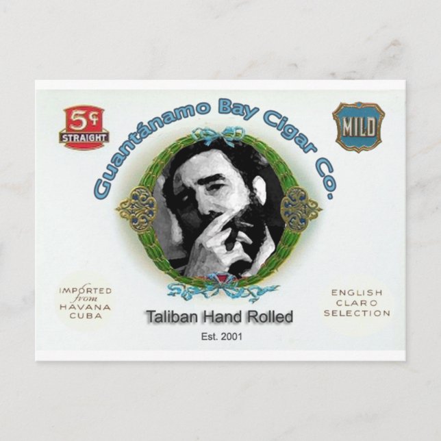 Fidel Castro Guantanamo Bay Cuba Cigar Company Vykort (Framsida)