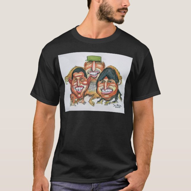 Fidel Castro Hugo Chavez, evomorales Tee Shirt (Framsida)