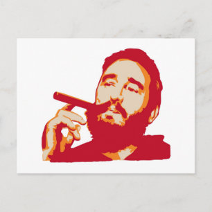 Fidel Castro med Cigar Porträtt vykort