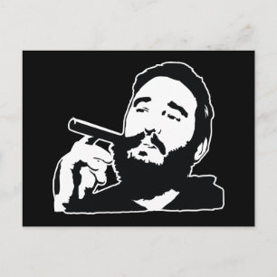 Fidel Castro med Cigar Porträtt vykort