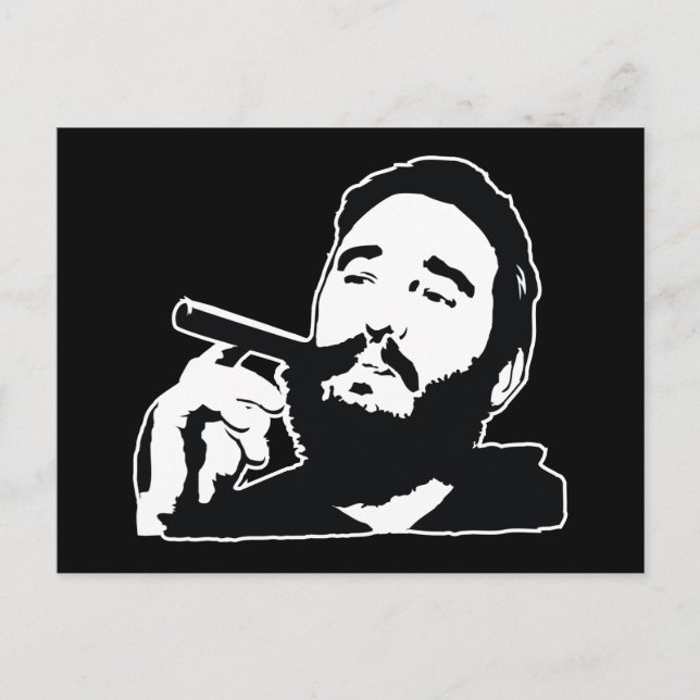 Fidel Castro med Cigar Porträtt vykort (Framsida)