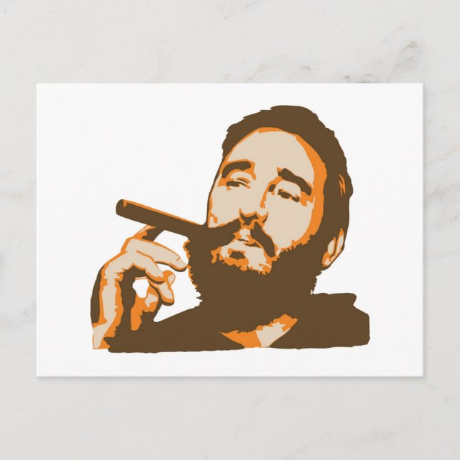 Fidel Castro med Cigar Porträtt vykort (Framsida)