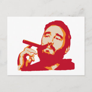 Fidel Castro med Cigar Porträtt vykort