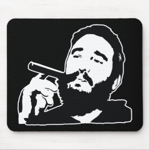 Fidel Castro med cigarrporträtt Mousepad Musmatta