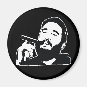 Fidel Castro med cigarrporträttmagneten Magnet