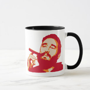 Fidel Castro med cigarrporträttmuggen Mugg