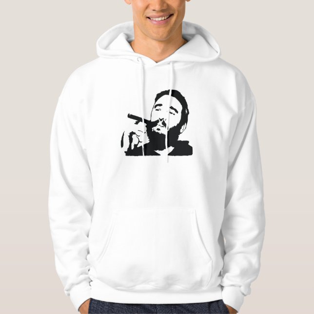 Fidel Castro med cigarrporträttT-tröja Hoodie (Framsida)