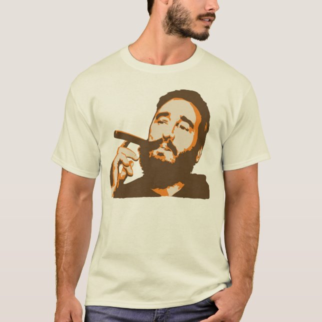 Fidel Castro med cigarrporträttT-tröja Tee (Framsida)