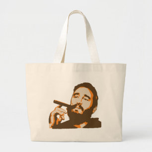 Fidel Castro med cigarrporträtttoto hänger lös Jumbo Tygkasse