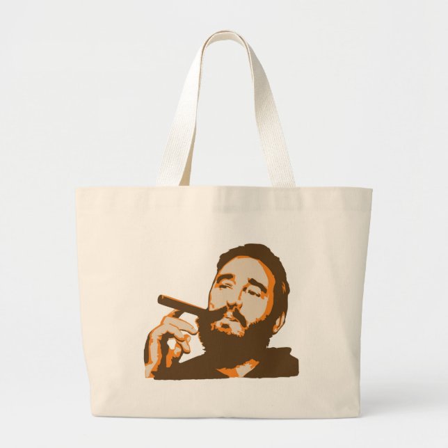Fidel Castro med cigarrporträtttoto hänger lös Jumbo Tygkasse (Framsidan)