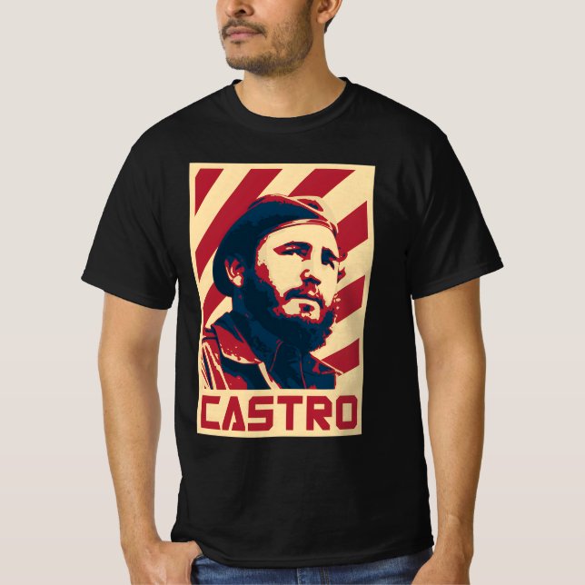 " Fidel Castro Retro Propaganda" T Shirt (Framsida)