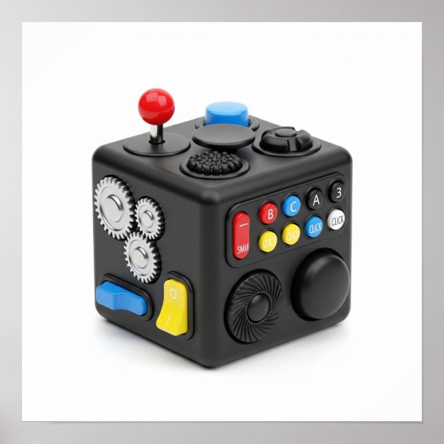 Fidget Cube Stressar Leksak Poster (Framsidan)