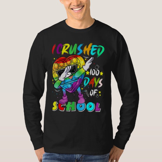 Fidget Leksak Dabbing I krossade 100 dagar av skol T Shirt (Framsida)