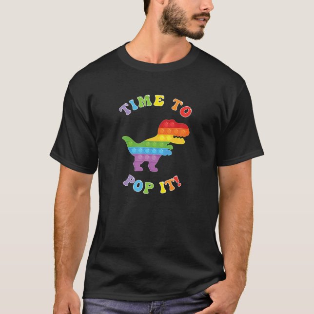 Fidget Leksak Dinosaur-tid att stoppa det! T Shirt (Framsida)